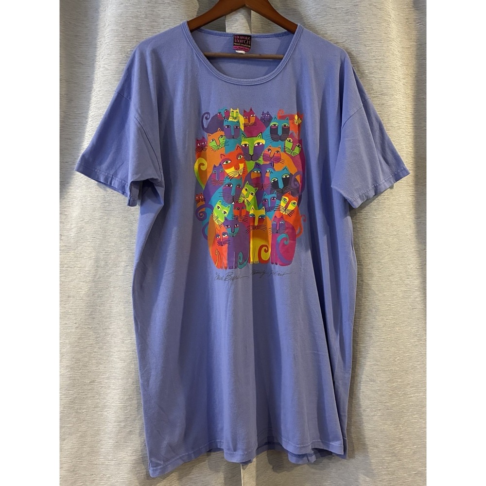 Cat Family Portrait‎ Laurel Burch t-shirt One Size Vintage
